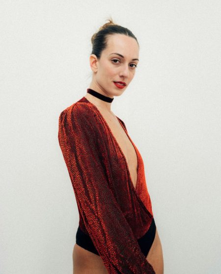 Red Velvet Silk Bodysuit